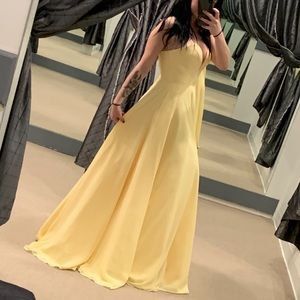 Strapless Faviana buttercream prom dress(SOLD)